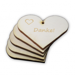 Holzherz - Geschenkanhänger - Mitgebsel - Herzen Danke