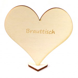 Platzkarte Tischkarte aus Holz mit Beschriftung Brauttisch